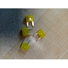 Mini blade fuse 20amp x 4 YELLOW AUTO MOTORHOME scFB032